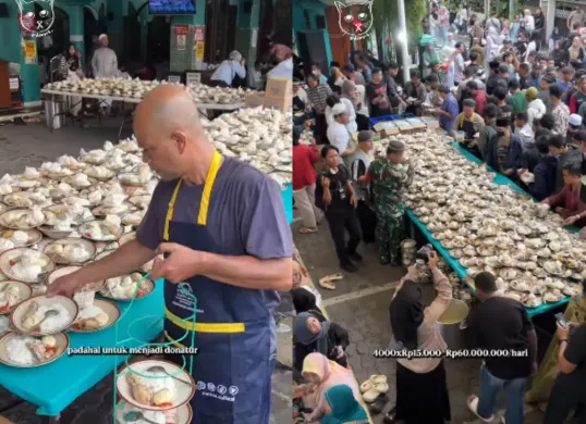 telah berlangsung selama 21 tahun, kali ini Masjid Jogokariyan menggelontorkan Rp1,5 untuk menu buka puasa gratis. (Sumber: Instagram/@masjidjogokariyan)