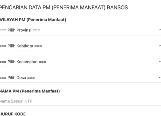 Ilustrasi cara cek data penerima bansos BPNT di laman cekbansos.kemensos.go.id. (Sumber: cekbansos.kemensos.go.id)