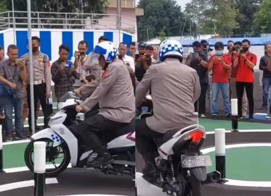 Viral video jenderal polisi kesusahan ujian praktik SIM C (Sumber: X/@Cobeh2022)