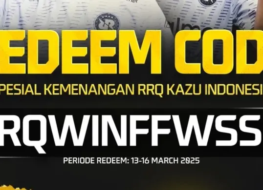 Kode redeem Free Fire gratis edisi khusus RRQ Kazu yang berhasil menjuarai Turnamen pramusim Free Fire World Series Southeast Asia (FFWS SEA) 2025. (Garena Free Fire Indonesia)