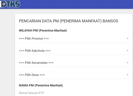 Jenis bansos yang bisa dicek di website cekbansos. (Sumber: Website/Kemensos)