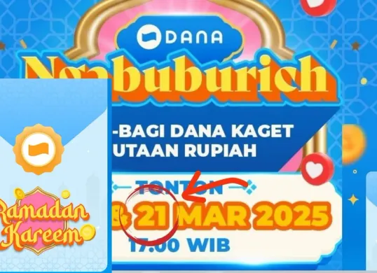 Klaim DANA Kaget resmi melalui aplikasi dompet digital DANA. (DANA)