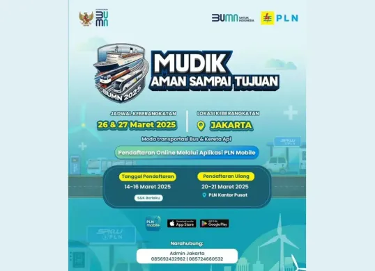 Pendaftaran mudik gratis PLN 2025 sudah dibuka (Sumber: Instagram/@informasimudik)