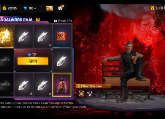 Inilah trik spin lucky royale Free Fire terbaru yang bisa langsung kamu coba untuk mendapatkan item langka. (Sumber: Tangkapan Layar YouTube/Rendy Oku)