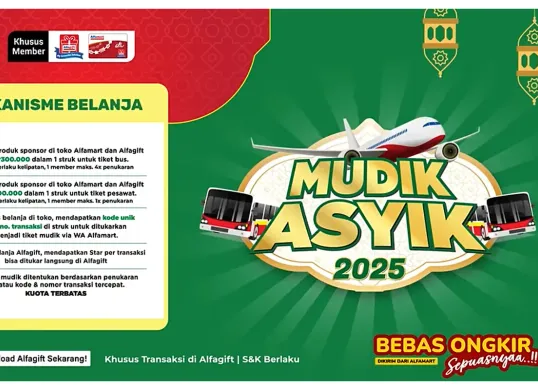 Mekanisme Mudik Asyik 2025 gratis dari Alfamart. (Sumber: Youtube/Alfamart)