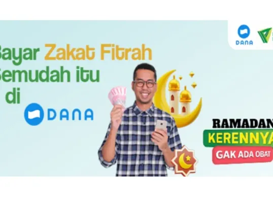 Poster bayar zakat fitrah melalui DANA. (Sumber: DANA)