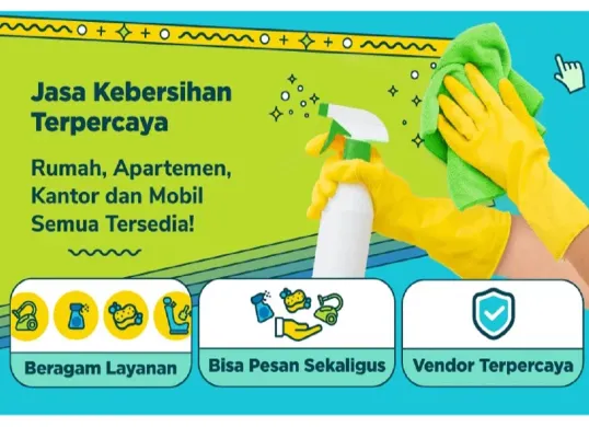 Jasa bersihkan rumah di Tokopedia. (Sumber: Tokopedia)