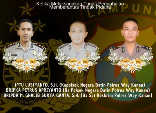 3 anggota polisi tewas ditembak saat melakukan penggerebakan di Way Kanan, Lampung