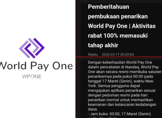 Para investor WPOne semakin dirugikan setelah penarikan dana terus diundur dengan alasan yang mencurigakan. (Sumber: Facebook/Wpone Indonesia)