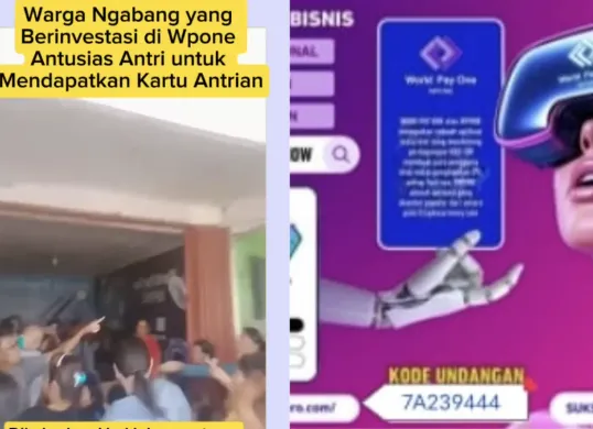 Warga Ngabang antri untuk mendapatkan kartu antrian Wpone, menantikan pencairan dana investasi mereka. (Sumber: Facebook/Tangkapan Layar Pontianak Informasi)