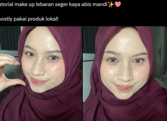 Make Up Habis Mandi diprediksi akan banyak digunakan oleh kaum hawa saat Lebaran 2025. (Sumber: X/@blissfulfancy)