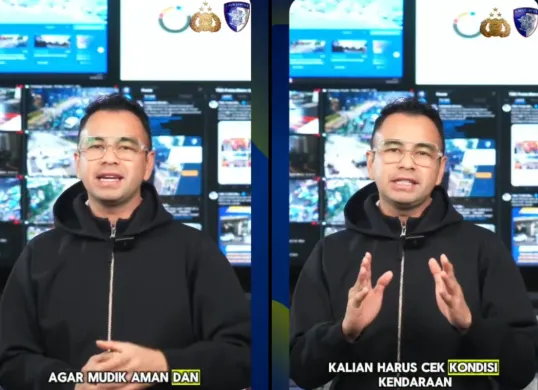 Korlantas Polri menggaet Raffi Ahmad untuk membagikan tips mudik. (Sumber: Instagram/@korlantaspolri.ntmc)