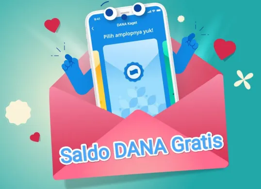 Ilustrasi amplop digital berisi saldo DANA gratis. (Sumber: DANA)