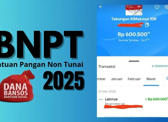 Telah cair susulan bansos BPNT tahap 1 2025 Rp600.000 di periode akhir penyaluran bulan Maret ini. Di mana saldo diterima oleh KPM pemegang KKS Bank Mandiri. (Sumber: Poskota/Neni Nuraeni/Facebook/@Risa Devi Yulianti/Ist)