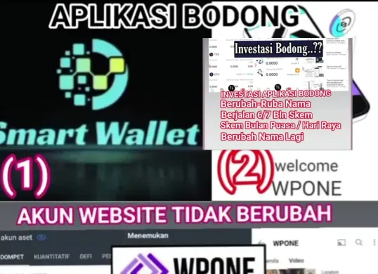 WPONE, yang kini bernama Smart Wallet, meninggalkan banyak korban penipuan. Bagaimana upaya mereka mendapatkan kembali uangnya? (Sumber: Facebook/Wpone Indonesia)