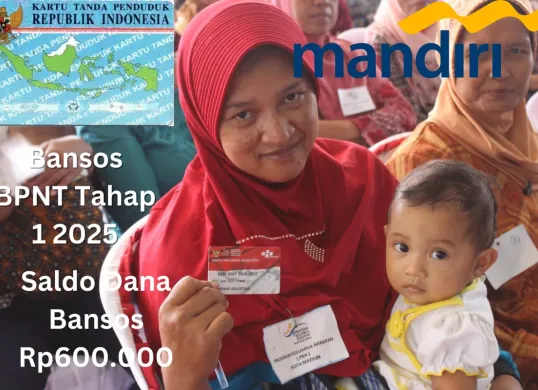 Saldo dana bansos Rp600.000 dari subsidi BPNT tahap 1 2025 cair ke Rekening Bank Mandiri milik NIK e-KTP atas kepemilikan nama kamu. (Sumber: Poskota/Gabriel Omar Batistuta)