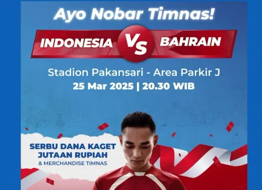 klaim DANA Kaget berisi saldo gratis Rp12.500 di acara nobar Timnas Indonesia vs Bahrain. (DANA))