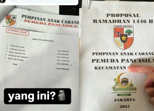 Proposal dari Ormas Pemuda Pancasila (PP) yang meminta dana hingga Rp25 juta. (Sumber: Instagram/@lagi.viral)