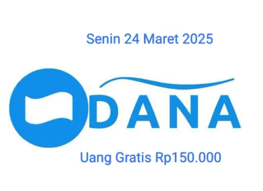 Uang gratis Rp150.000 bisa Anda klaim ke dompet elektronik DANA hari ini Senin 24 Maret 2025. (Sumber: Poskota/Gabriel Omar Batistuta)