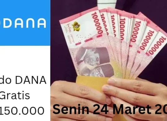 Anda bisa klaim saldo DANA gratis Rp150.000 masuk ke dompet elektronik Senin 24 Maret 2025. (Sumber: Poskota/Gabriel Omar Batistuta)