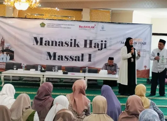 BPJS Kesehatan menggelar sosialisasi bagi jemaah haji di Jakarta Pusat, Minggu, 13 April 2025. (Sumber: Dok. BPJS)