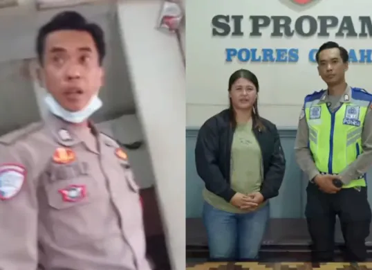 Polisi yang diduga meminta uang tilang Rp500 ribu ke pengendara motor berakhir damai. (Sumber: Tangkap Layar Instagram/@cimahipolres)