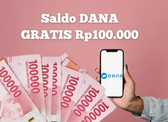 Saldo DANA Gratis Rp100.00 berhasil Anda terima. (Sumber: Poskota/Syania Nurul Lita Baikuni)