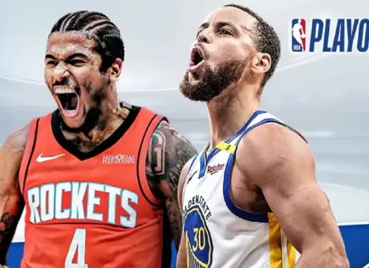 Streaming Golden State Warriors vs Houston Rockets di Game 6 playoffs NBA 2024-25. (Foto: Vidio)