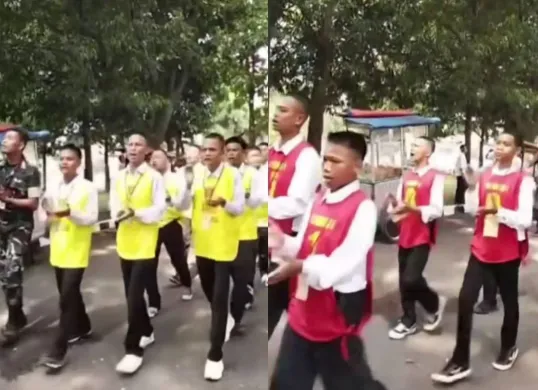 Viral momentum 39 siswa nakal di Jawa Barat mulai ikuti latihan militer sesuai kebijakan Gubernur Jawa Barat, Dedi Mulyadi hingga mendapatkan apresiasi dari netizen. (Sumber: Tangkap layar Instagram/@medsoszone)
