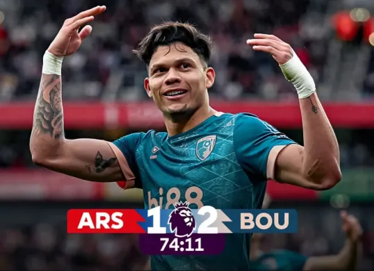Arsenal takluk 1-2 dari Bournemouth, Sabtu, 3 Mei 2025. (Sumber: @afcb)
