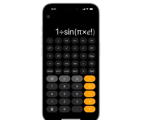 Menghitung rumus yang lebih rumit dengan gunakan kalkulator iPhone. (Sumber: Apple Support)