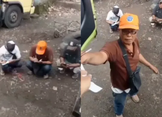 Sopir truk diduga menjadi korban pemalakan sejumlah juru parkir di Sukabumi. (Sumber: Tangkap Layar Instagram/@funnelmedia)