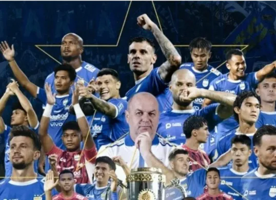 Persib Bandung dipastikan gelar juara back to back Liga 1 usai Persik vs Persebaya imbang. (Sumber: Instagram/@persib)