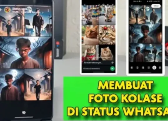 Fitur kolase baru di Status WhatsApp memungkinkan kamu menyusun hingga 6 foto dalam satu unggahan. Coba sekarang di versi beta. (Sumber: YouTube/@Syam Kapuk)
