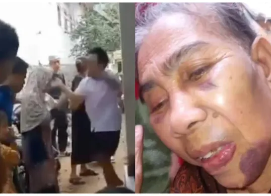 Seorang nenek di Cianjur dipukul warga usai dituding penculik. Video kejadian viral, Ahmad Sahroni ikut soroti. Korban alami lebam di wajah, warganet desak pelaku segera ditangkap. (Sumber: Capture Instagram @AhmadSahroni)