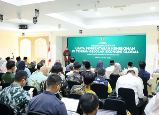 Baznas Development Forum bertajuk Upaya Pengentasan Kemiskinan di Tengah Gejolak Ekonomi Global, yang digelar di Jakarta, Selasa, 6 Mei 2025. (Sumber: Dok. Baznas)