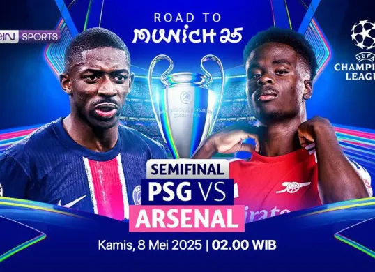Link live streaming PSG vs Arsenal di leg kedua semifinal Champions League. (Sumber: Vidio)