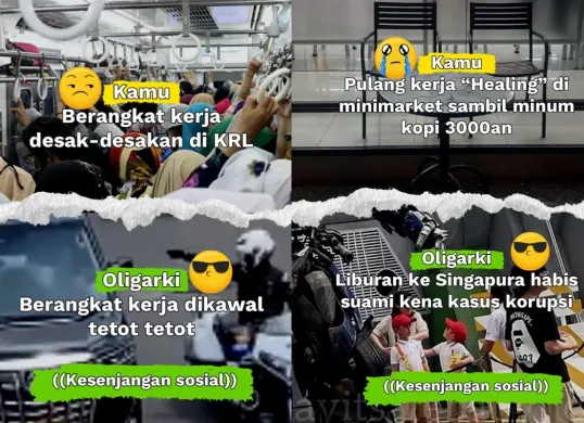 Ilustrasi kesenjangan sosial yang ramai di media sosial. (Sumber: Instagram/Greenpeace)