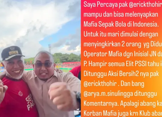 Potret Ander Rosiade yang mendesak PSSI bersihkan mafia bola. (Sumber: Instagram/@andrerosiade)
