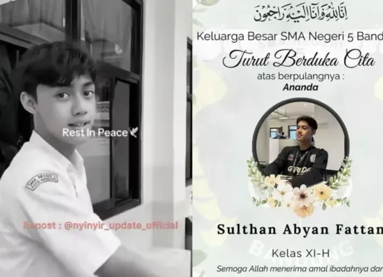 Potret Sulthan Abyan Fattan siswa SMAN 5 Bandung meninggal dunia korban kecelakaan Jl Anggrek Cihapit. (Sumber: Instagram/@nyinyir_update_official/@sman5bandung)