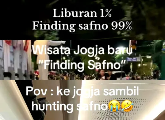 Ilustrasi tren humor Finding Safno yang viral di media sosial. (Sumber: Poskota/Dzikri)