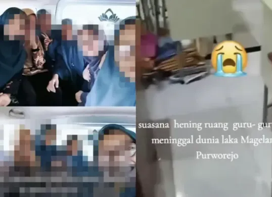Ruang guru Yayasan As Syafiiyah tampak kosong dan hening setelah tragedi kecelakaan maut yang menewaskan 10 pendidik, 7 Mei 2025. (Sumber: Instagram @lambegosiip)