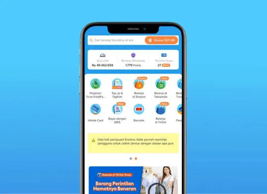 5 rekomendasi aplikasi pinjaman online aman dan legal sudah berizin resmi dari OJK. (Sumber: Kredivo)