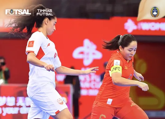 Timnas Futsal Putri Indonesia vs Bahrain. (Sumber: Instagram @timnasfutsal)