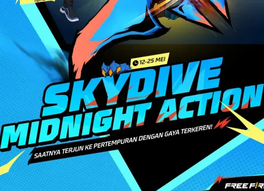 Ikuti Evnt Skydive Midnight Ace sekaligus klaim kode redeem FF. (Sumber: Instagram/freefirebgid)