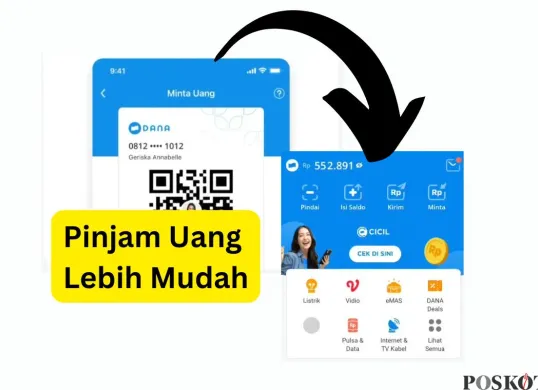 Begini cara pinjam uang di aplikasi DANA Premium Rp500.000 tanpa BI Checking. (Sumber: Poskota/Faiz)