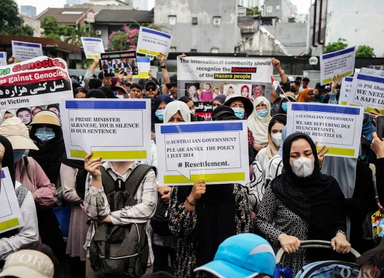 Aksi Damai Pencari Suaka di Jakarta
