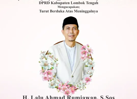 Wakil Ketua DPRD Lombok Tengah, Lalu Ahmad Rumiawan, meninggal akibat kecelakaan tunggal di Jalan Mataram-Kopang. Mobilnya menabrak pohon saat pulang dari Mataram, Kamis dini hari. (Sumber: Dok DPRD Lombok Tengah)