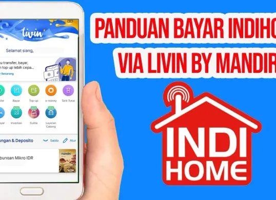 Cara Bayar WiFi IndiHome Lewat Livin by Mandiri. (Sumber: YouTube/Janggel id)