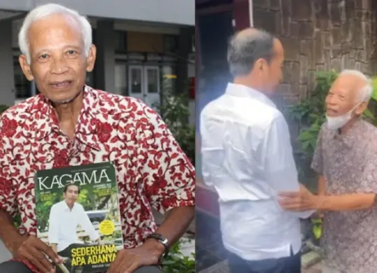 Kasmudjo, mantan dosen Fakultas Kehutanan UGM di kediamannya saat dikunjungi oleh Jokowi.